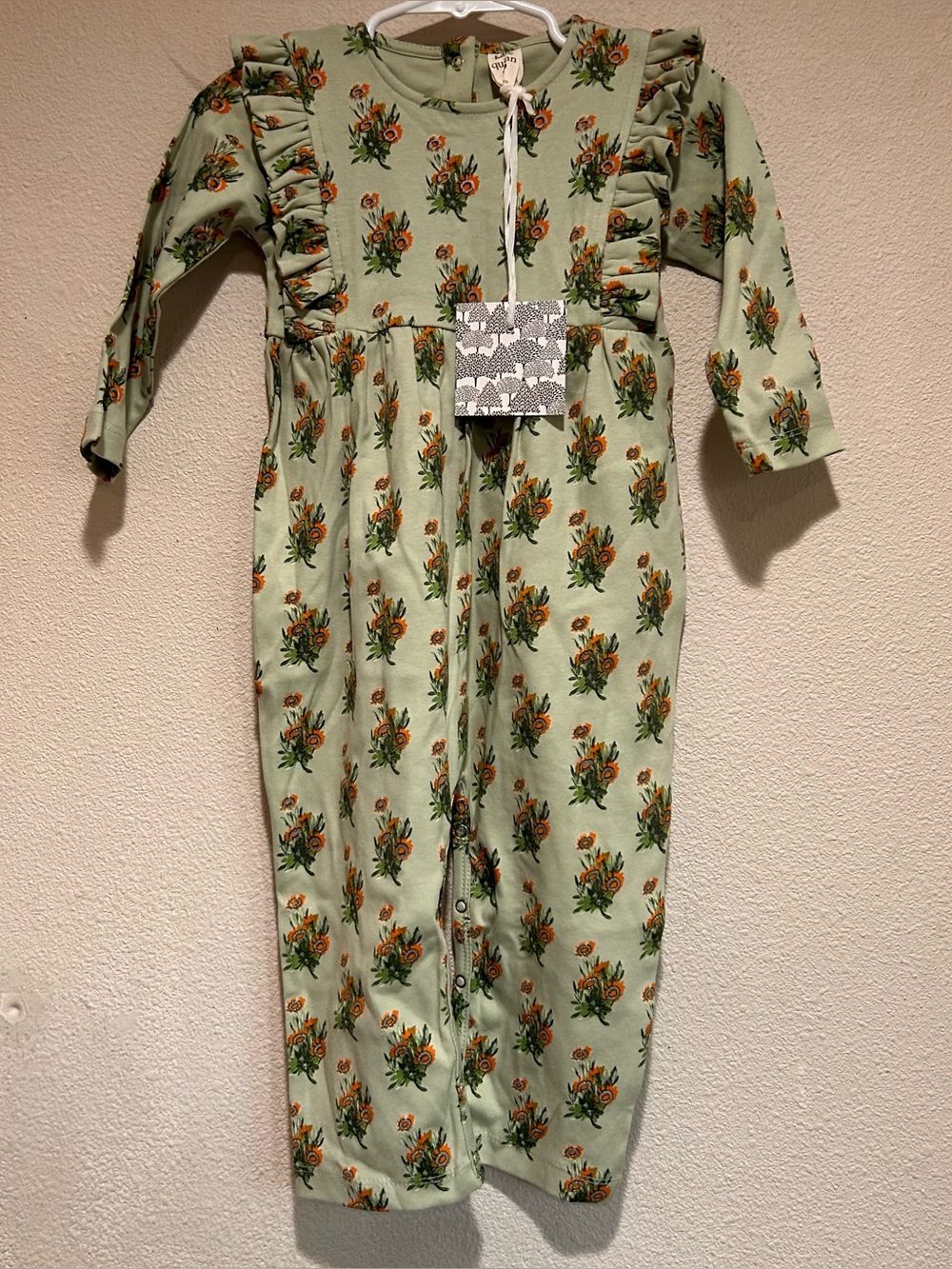 kate quinn baby one piece 18-24 months organic cotton green